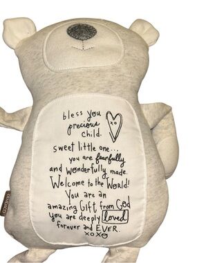 DEMDACO POETIC THREADS BEAR GRAY BEAN PLUSH Stuff Animal infant Baby Nursery